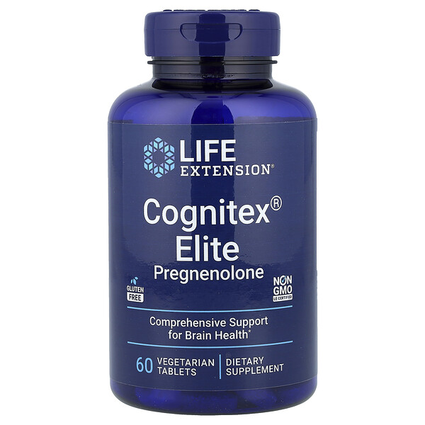 Life Extension Cognitex® Elite, Pregnenolone, 60 Vegetarian Tablets