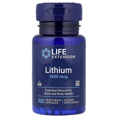 Product Image for Life Extension, Lithium, 1,000 mcg, 100 Vegetarian Capsules
