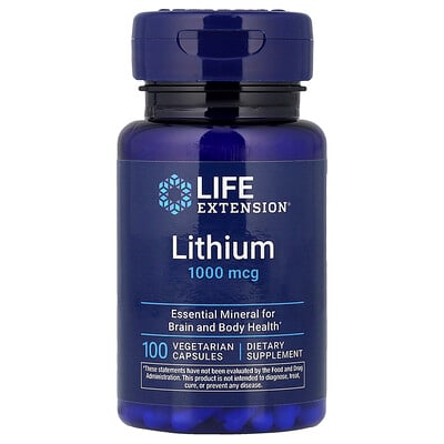 Life Extension, Litio, 1000 mcg, 100 cápsulas vegetales