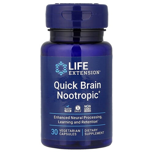 Life Extension, Quick Brain Nootropic, 30 Vegetarian Capsules