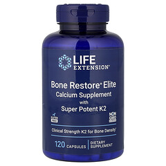 Bone Restore Elite, добавка для відновлення кісток із кальцієм і суперефективним вітаміном K2, 120 капсул