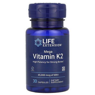 Life Extension, Mega Vitamine K2, 45.000 mcg, 30 capsules