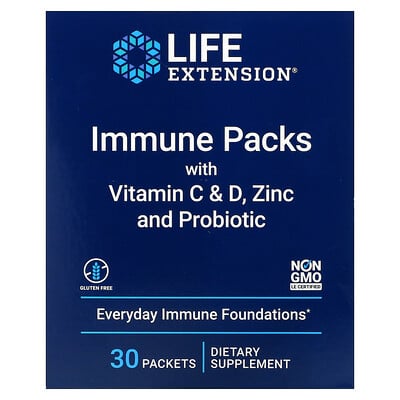 

Life Extension Immune Packs With Vitamin C & D Zinc And Probiotic 30 Packets