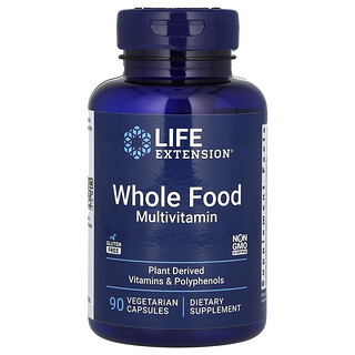 Life Extension, Suplemento multivitamínico con alimentos integrales, 90 cápsulas vegetales