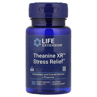 Life Extension, Theanine XR™ pentru ameliorarea stresului, 30 de comprimate vegetariene