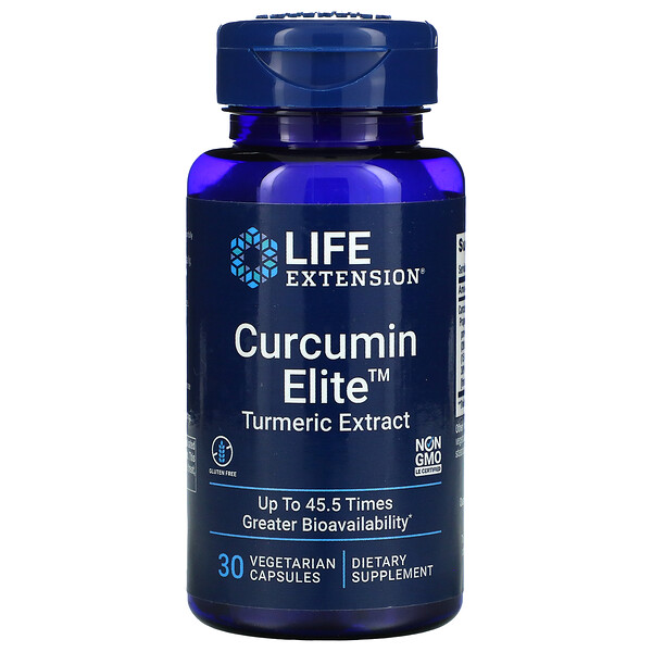 Life Extension, Curcumin Elite, экстракт куркумы, 30 вегетарианских капсул