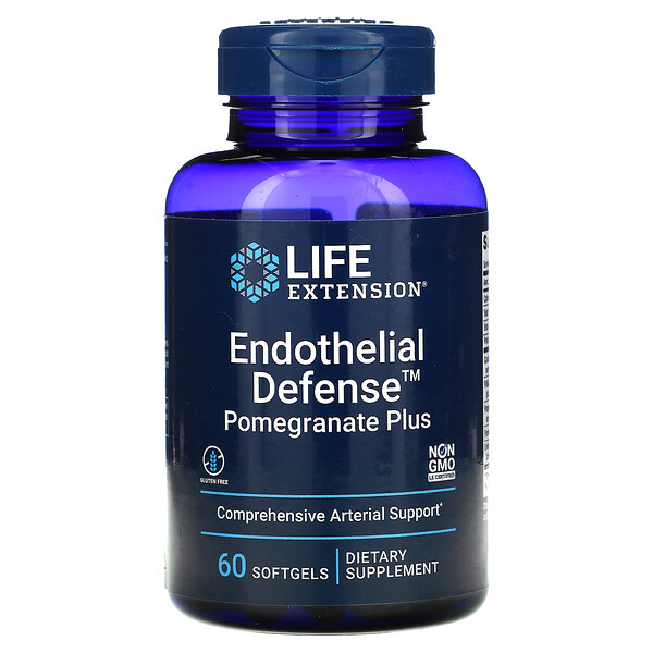 Life Extension, Endothelial Defense, Pomegranate Plus, Endothelgesundheit, Granatapfel Plus, 60 Weichkapseln