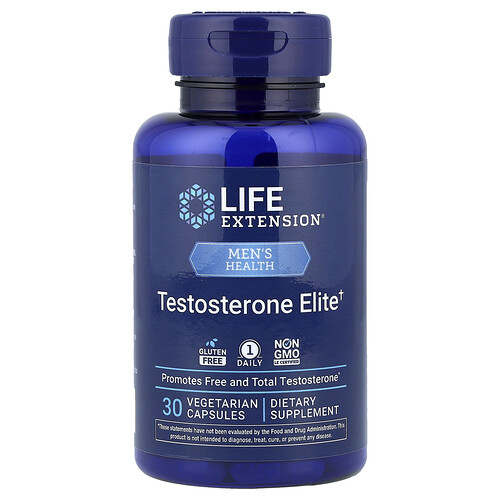 Life Extension, Men's Health, Testosterone Elite, 30 Vegetarian Capsules