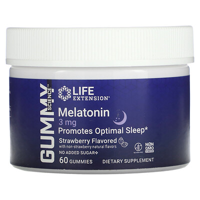 

Life Extension Gummy Science Melatonin Strawberry 3 mg 60 Gummies