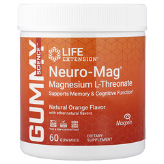 Neuro-Mag®, L-треонат магнію, натуральний апельсин, 60 жувальних мармеладок (36 мг в 1 шт.)