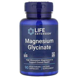 Life Extension, Magnesium Glycinate, Magnesiumglycinat, 90 pflanzliche Kapseln (105 mg pro Kapsel)