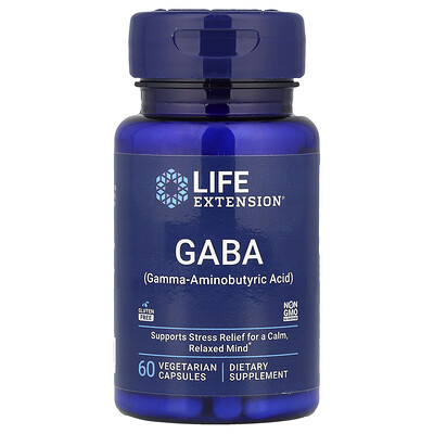 Product Image for Life Extension, GABA, 60 Vegetarian Capsules