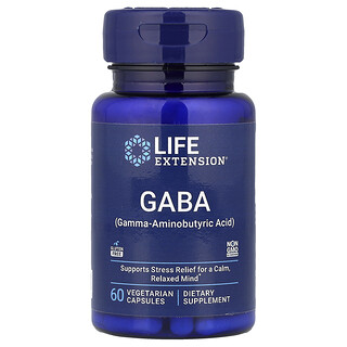 Life Extension, GABA, 60 vegetarian capsules