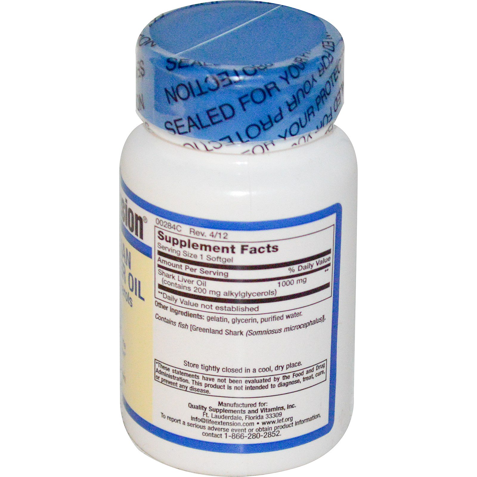 Life Extension, Norwegian Shark Liver Oil, 1000 mg, 30 Softgels iHerb