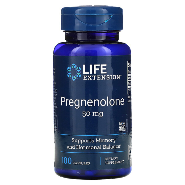 Pregnenolona, 50 mg, 100 cápsulas