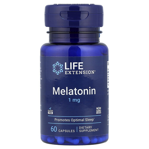 Life Extension Melatonin, 60 - 1 mg (1 mg, 60 capsules)