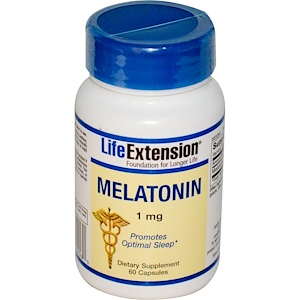 Life Extension, Мелатонин, 1 мг, 60 капсул