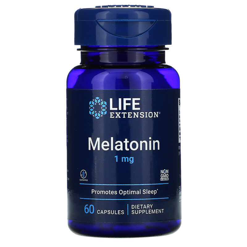 Life Extension, Melatonin, 1 mg, 60 Capsules - iHerb