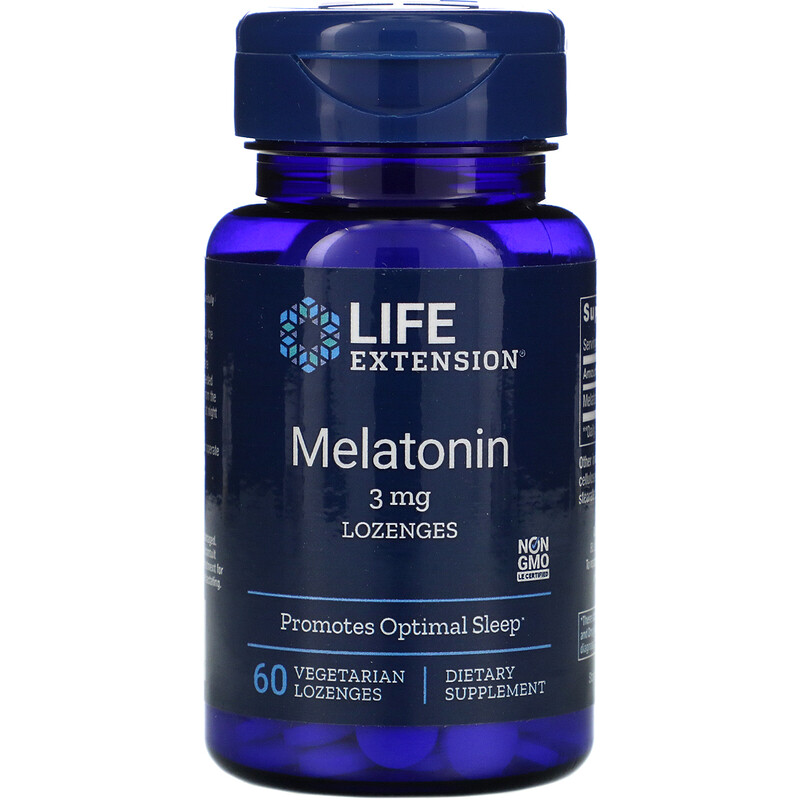 Life Extension, Melatonin, 3 mg, 60 Vegetarian Lozenges - iHerb