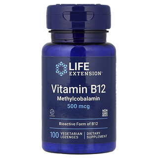 Life Extension, Vitamin B12, Methylcobalamin, 500 mcg, 100 vegetarische Lutschtabletten