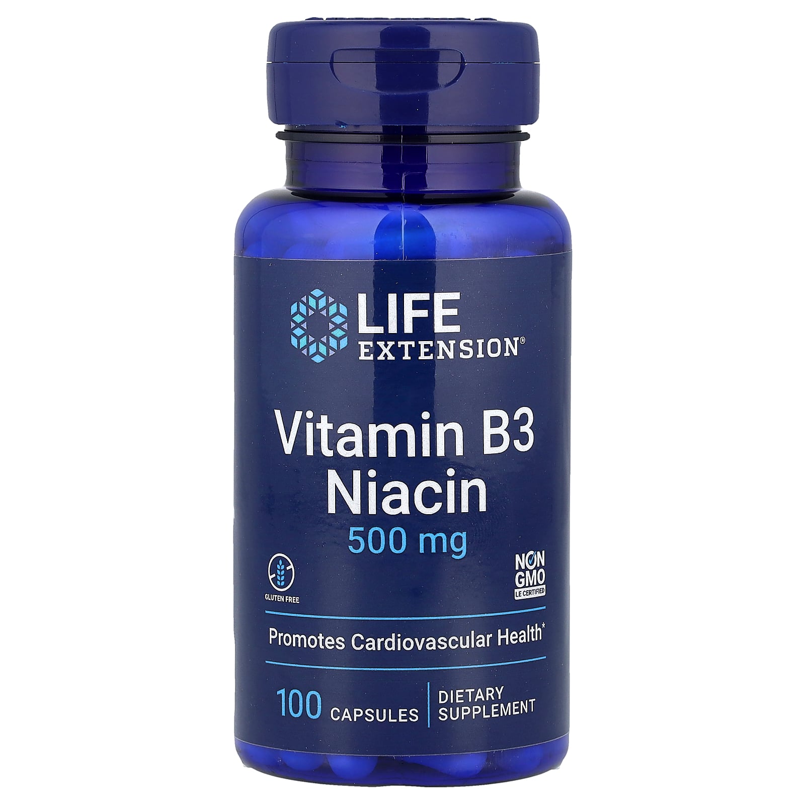 Life Extension (라이프익스텐션), 비타민B3 니아신, 500mg, 캡슐 100정