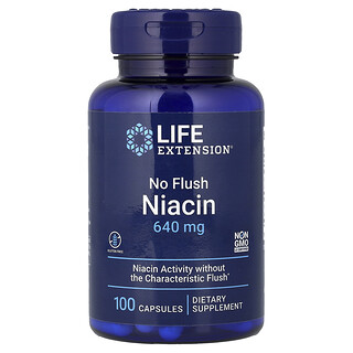 Life Extension, No Flush Niacin（ノーフラッシュナイアシン）640mg 100粒