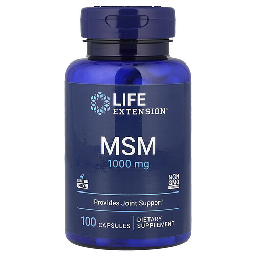 Life Extension MSM, 100 Capsules (1,000 mg per Capsule)