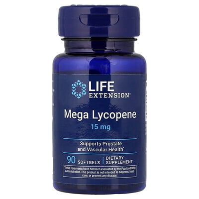 Life Extension, Mega Lycopene, 15 mg, 90Cápsulas de Gel Suave