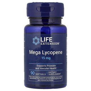 Life Extension, Mega lykopen, 15 mg, 90 mykgeler