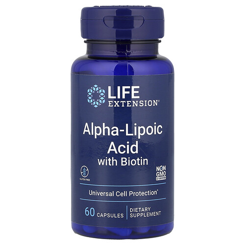 Life Extension アルファリポ酸 ビオチン配合 60カプセル