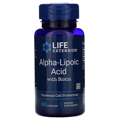 Life Extension Alpha-Lipoic Acid with Biotin, 60 Capsules