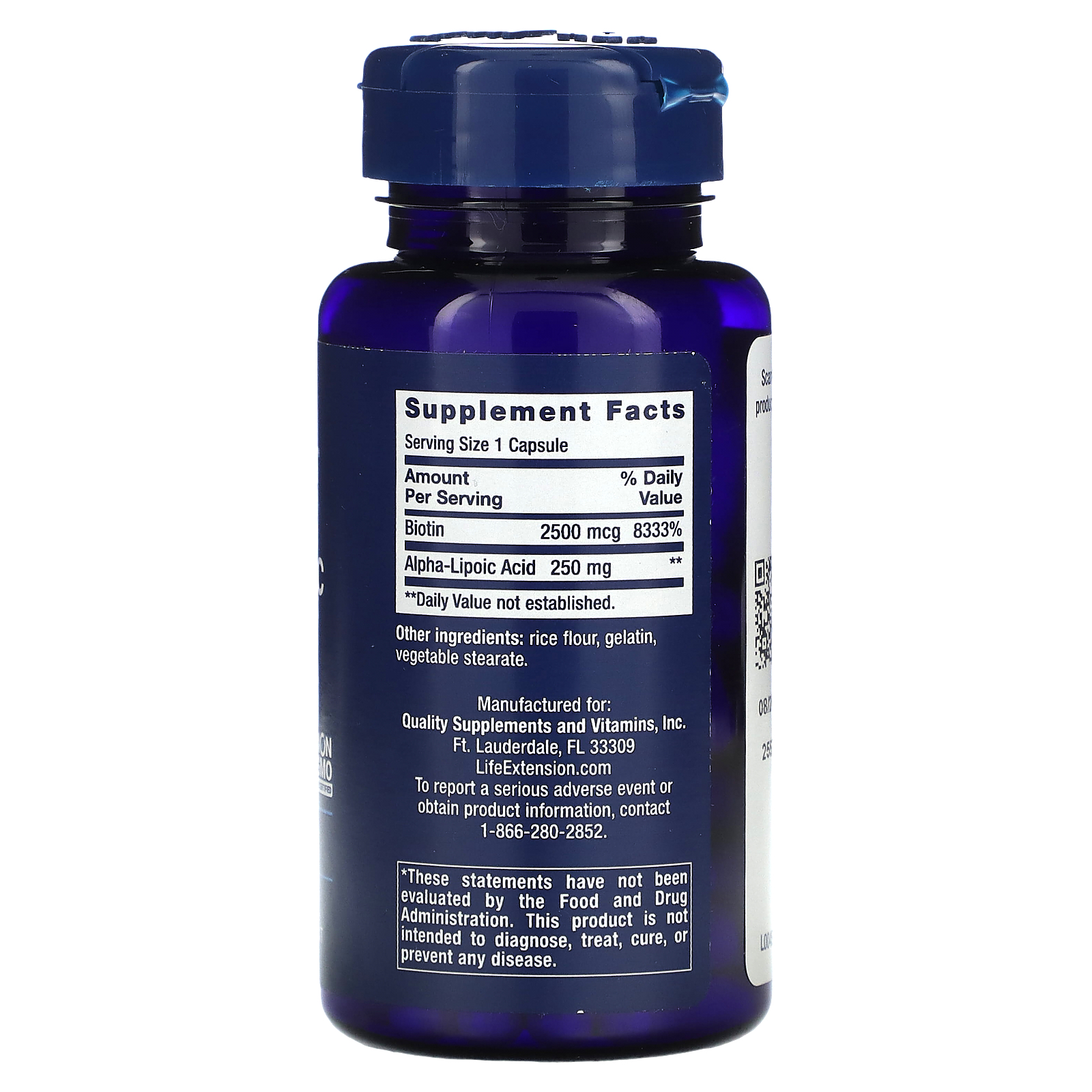 Life Extension, AlphaLipoic Acid with Biotin, 60 Capsules