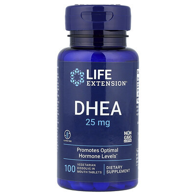 Life Extension DHEA 25 mg 100 Vegetarian Dissolve in Mouth Tablets