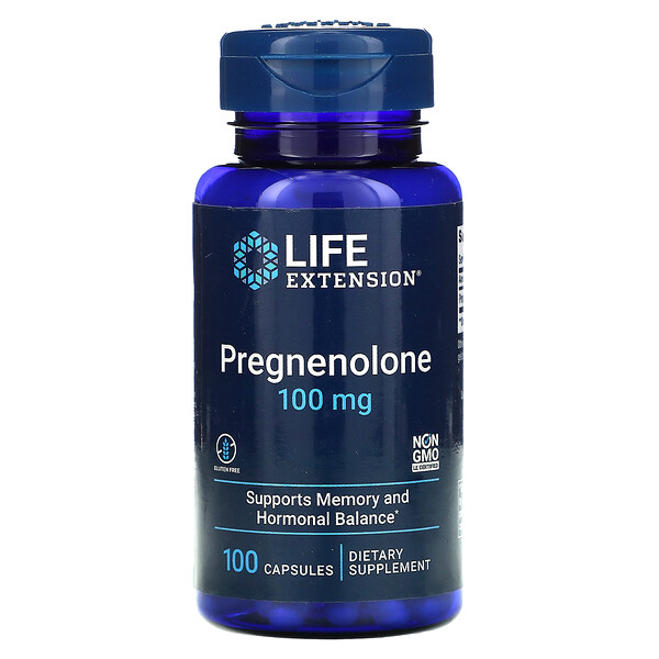 Life Extension, прегненолон, 100 мг, 100 капсул