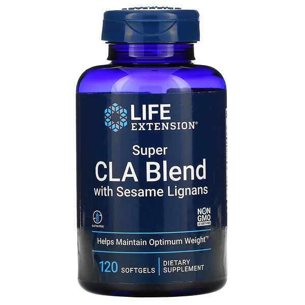 Life Extension, Super CLA Blend con Liganos de Sésamo, 1000 mg, 120 Pastillas Blandas de Gel