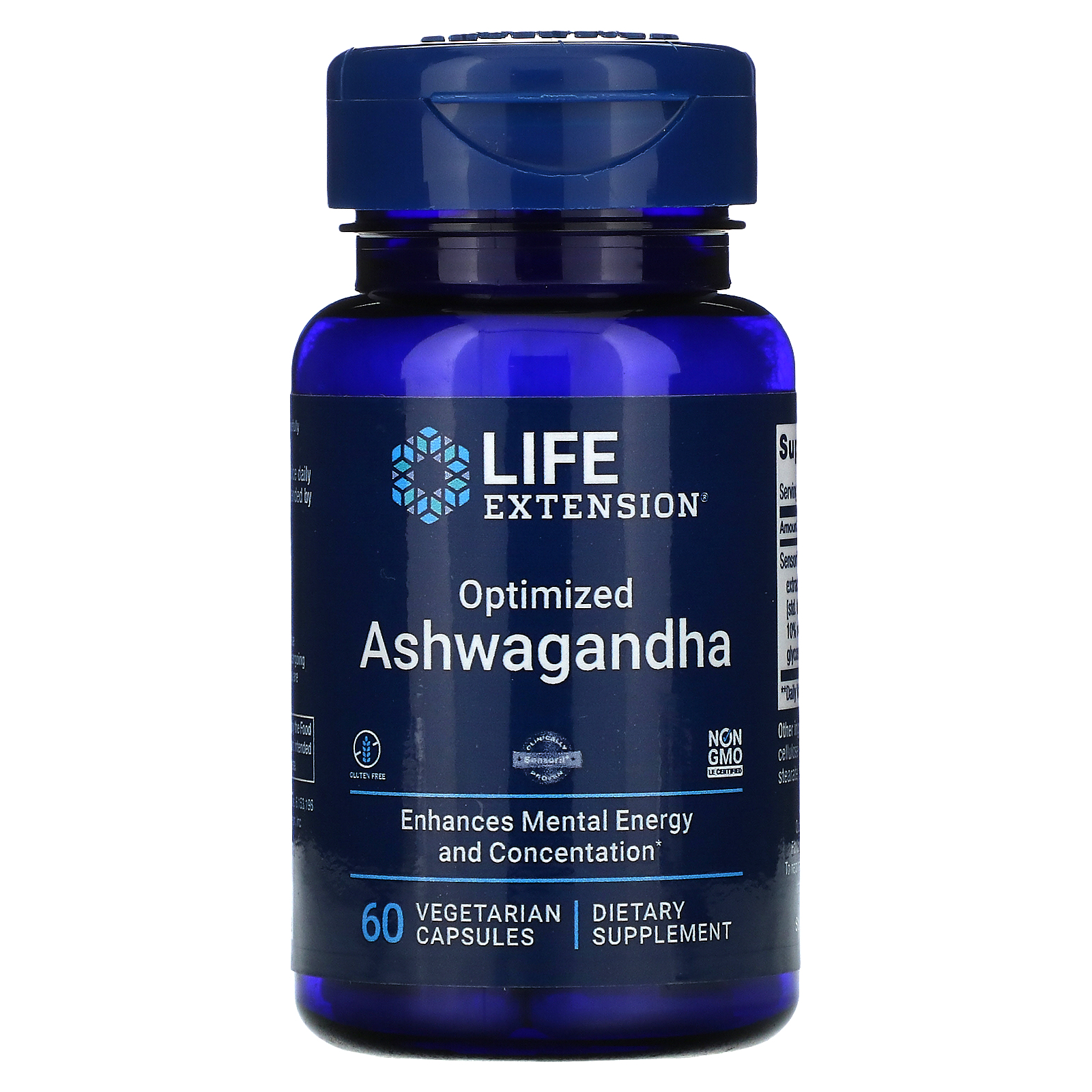 Life Extension Optimized Ashwagandha 60 Vegetarian Capsules Iherb