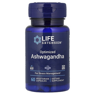 Life Extension, Zoptymalizowana ashwagandha, 60 kapsułek roślinnych (125 mg na kapsułkę)