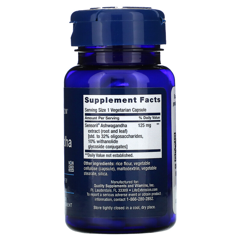 Life Extension, Optimized Ashwagandha, 60 Vegetarian Capsules iHerb
