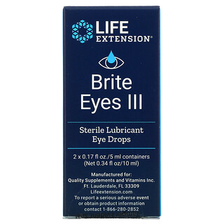 Life Extension, Brite Eyes III, 2 Vials, 0.17 fl oz. (5 ml) Each