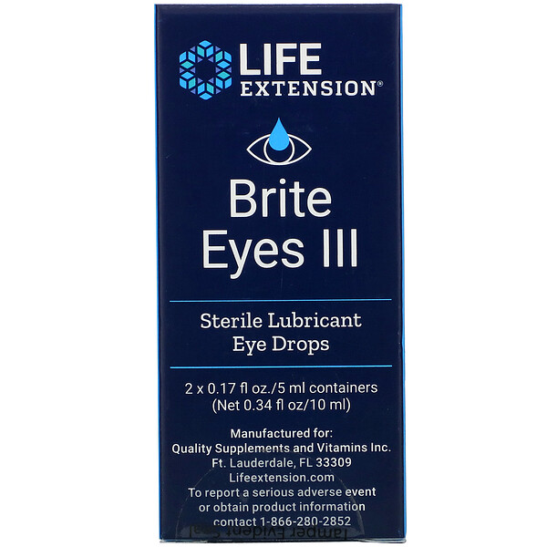 Life Extension, Brite Eyes III, 2 Vials, 0.17 fl oz. (5 ml) Each