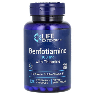 Life Extension, Benfotiamine with Thiamine, 100 mg, 120 Vegetarian Capsules