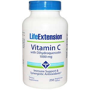 Life Extension, Витамин  C, с  Дигидрокверцетином  1000 мг 250 раститеельных таблеток