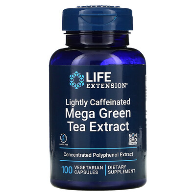 

Life Extension Mega Green Tea Extract Lightly Caffeinated 100 Vegetarian Capsules