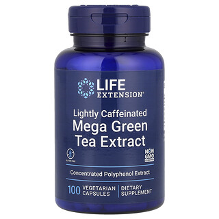 Life Extension, Extrait de super thé vert, Légèrement caféiné, 100 capsules végétariennes (725 mg par capsule)