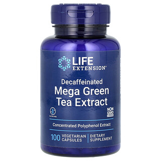 Life Extension, Mega Green Tea Extract, Decaffeinated, 100 Vegetarian Capsules (725 mg per Capsule)