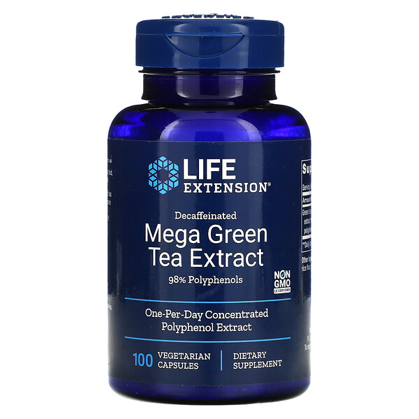 Mega Green Tea Extract, Decaffeinated, 100 Vegetarian Capsules