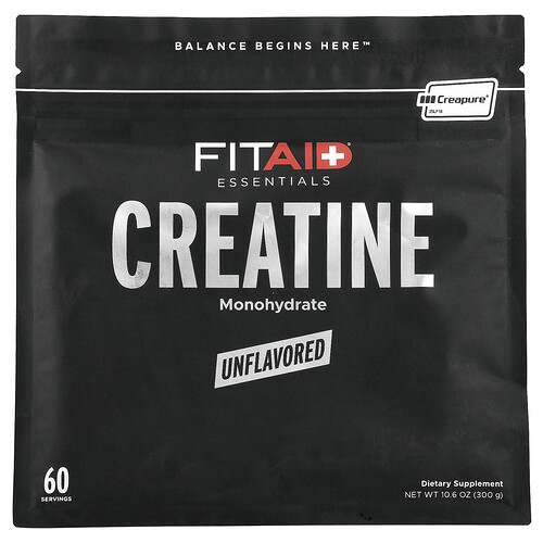 FITAID, Essentials, Creatine Monohydrate, Kreatinmonohydrat, geschmacksneutral, 300 g (10,6 oz.)