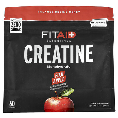 FITAID, Productos esenciales, Creatina, Manzana fuji, 372 g (13,1 oz)