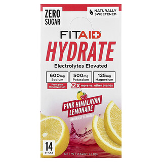 FITAID, hidratare, limonadă roz din Himalaya, 14 bețișoare, câte 5,2 g fiecare