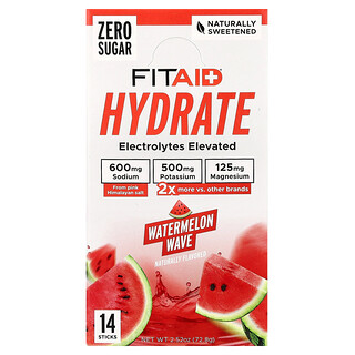 FITAID, Hydrate, Watermelon Wave, 14 Sticks, 5.2 g (0.18 oz)
